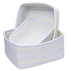 Colonial Mills Ticking Nesting Set - Blue Green Set -3 70% Polyester/30% Cotton Rectangle Nest set - 1 of 1