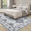 Machine Washable Area Rug 9x12 for Living Room Vintage Geometric Bedroom Carpet Non-Shedding Large Non Slip Throw Carpet Stain Resistant Mat - 2 of 4