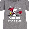 - Peanuts - Snoopy and Woodstock Snow Much Fun Graphic Short Sleeve Fleece Dress - 2 of 4