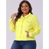 Agnes Orinda Women's Plus Size Classic Denim Long Sleeve with Pockets Fashion Jean Jackets - 2 of 4
