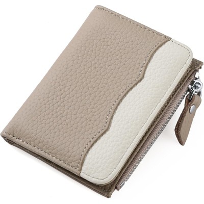 BEAFUP Small Women’s Leather Wallet Bifold Slim RFID Blocking Credit Card Holder with Zipper Coin Pocket–for Everyday Carry,Travel