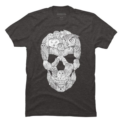 Men's Design By Humans Sketchy Owl Skull By Dinny T-Shirt
