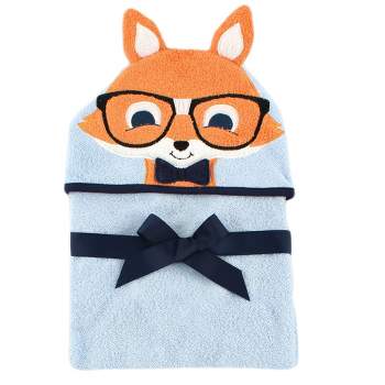 Hudson Baby Infant Boy Cotton Animal Hooded Towel, Nerdy Fox, One Size