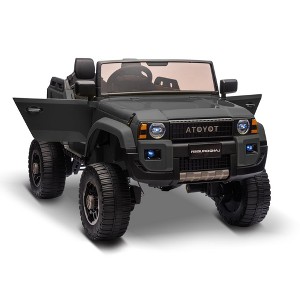 24v Ride On Toys for Big Kids - Licensed Toyota 2-Seater w/Remote Control, 4WD/2WD Switch, LED Lights, Bluetooth & Shovel - ASTM/CPSIA Certified - 1 of 4