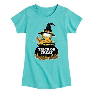 Girls' - Garfield - Trick Or Treat Fitted Short Sleeve Graphic T-Shirt - 1 of 4