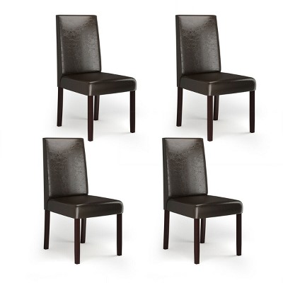 Costway Set Of 4 Dining Chair Pu Upholstered Parsons Chair Living Room ...