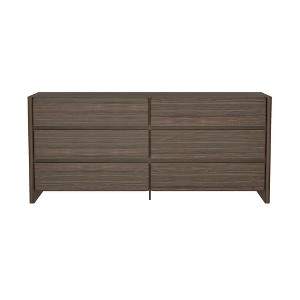 Manhattan Comfort 72" Linda 6 Drawer Double Dresser Walnut Brown : Target