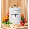Amici Home Farmers Market Metal Storage Canister White with Fresh Produce Design, Copper Colored Lid & Side Handles, Handwash Recommended, 76 oz. - 3 of 4