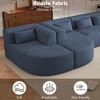 Modular Boucle Floor Couch Set, Modern Compressed Foam Sectional Sofa with Two Chaise Lounge - 3 of 4