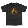 Seven Times Six Aquaman Ornate Gold Logo nice Graphic Men's T-Shirt Black - 3 of 3