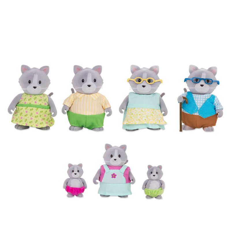 Li&#39;l Woodzeez Miniature Animal Figurine Set - Daintypaw Cat Family, 1 of 6