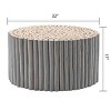 32'' Tree Stump Drum Coffee Table,Wood Modern Accent Table for Living Room or Lounge-Baofuwish - 4 of 4