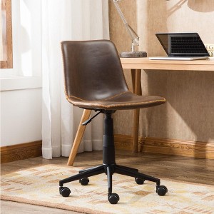 LOVMOR 31"Cesena Faux Leather 360 Swivel Air Lift Office Chair,Gray - 1 of 4
