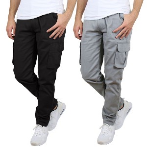 Blu Rock Men's Flex-Stretch Cotton Cargo Pants, 31-Inch Inseam - Comfortable and Durable-2 Pack - 1 of 4