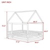 NicBex Twin/Full Size House Bed Frame,Toddler Floor Platform Bed with Roof Frame and Guardrails,Montessori Floor Bed for Kids,Adults,Teens - 3 of 4
