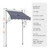 VEVOR 59 x 47" Patio Awning Retractable, Awning Sunshade Shelter with Manual Crank Handle, Adjustable Height from 86 to 122 in, Dark Gray - 3 of 4