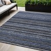 Denim Blue And Gray Striped Washable Indoor Outdoor Area Rug - 2 of 4
