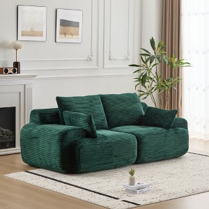 Modern Memory Foam Compressed Sofa,2 Seater Large Sectional Couches for Living Room,Modular Sectional Sofa,Loveseat,No Assembly with Pillows, Green - 1 of 1