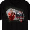 Smile Movie Screenshot Signature Red Title Text on Black Ground Adult Crew Neck Short Sleeve T-shirt - 2 of 4
