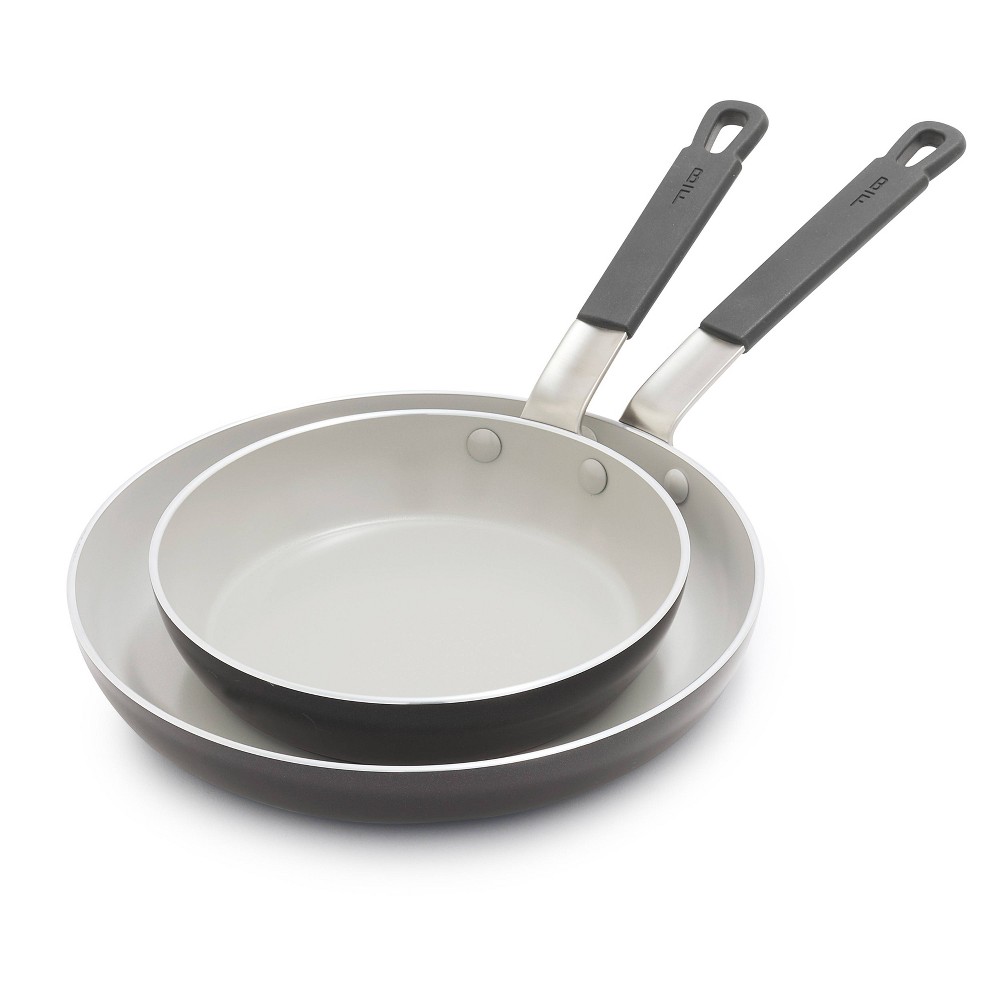 Photos - Bakeware Bobby Flay 2pk  Ceramic Nonstick Aluminum Fry Pan Set Graphite(8" and 10")