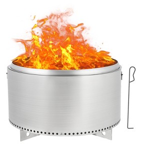 32 Inch Smokeless Fire Pit, 304 Stainless Steel Wood Burning Fireplaces Portable Safe Burning Firepit for Outside Patio Camping - 1 of 4