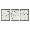 Kate and Laurel Sylvie Dancing Circles BW Framed Canvas by Teju Reval of SnazzyHues, 3 Piece 18x24, Gray - 2 of 4