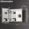 HBEZON Medicine Cabinet with Mirrors and Lights, Wall Mount LED Bathroom Cabinet, Defogger, Dimmable, Clock, Temp, Aluminum, Silver - 2 of 4