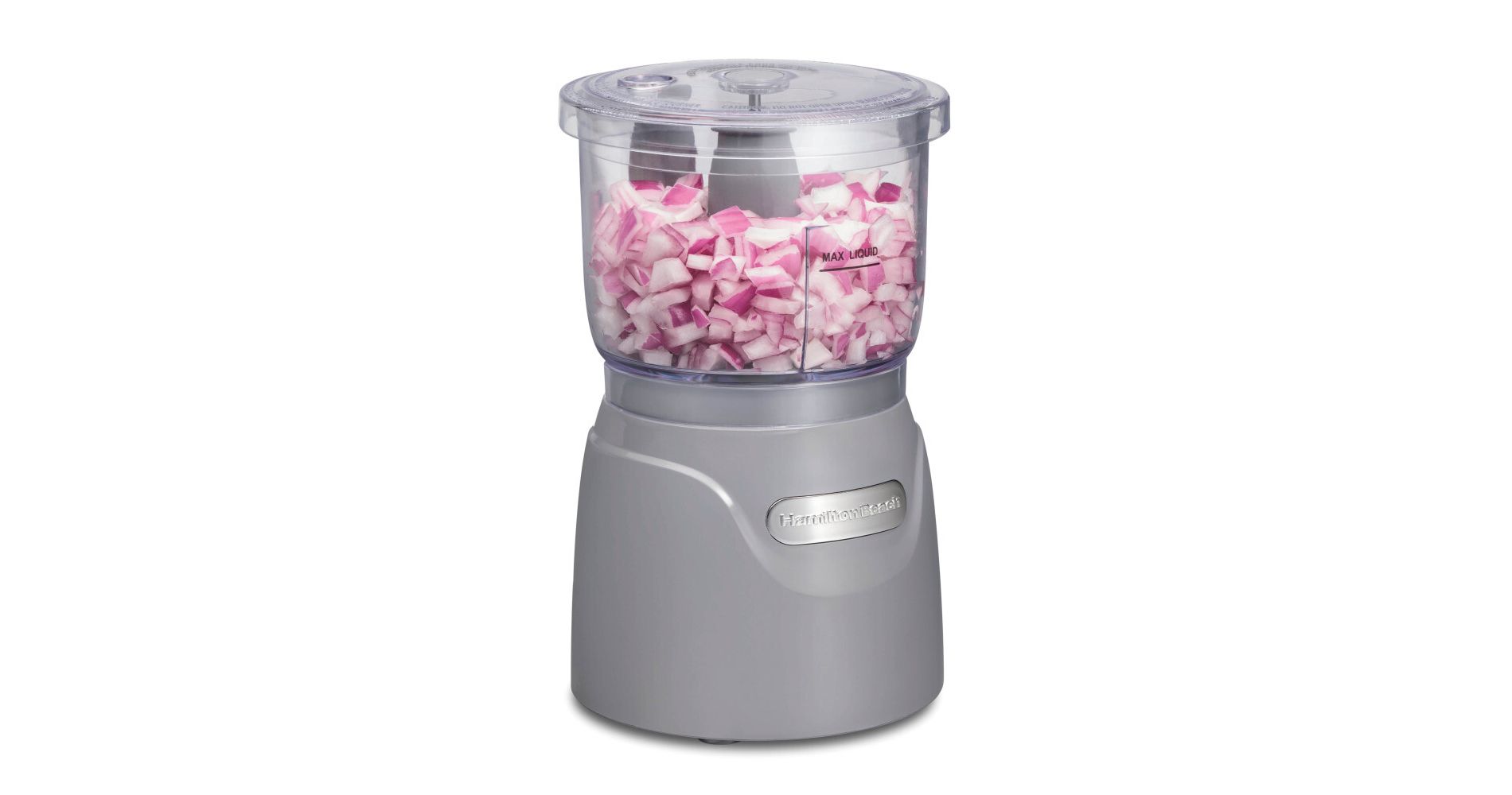 Hamilton Beach 3-Cup Stack & Press Food Chopper - Gray - 72740: Compact Vegetable Processor, Dishwasher-Safe Parts