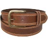 CTM Mens Big & Tall  Two Tone Bridle Belt with Removable Buckle - 3 of 4