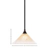 Toltec Lighting Any 1 - Light Pendant in  Black Copper with 12" Amber Crystal Shade - 2 of 2