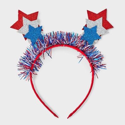 Americana Star and Tinsel Headband - Red/White/Blue