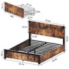 COZONY Platform Bed with Wooden Headboard, Under-Bed Storage & Metal Legs — Noise-Free, No Box Spring, Easy Assembly - 3 of 4
