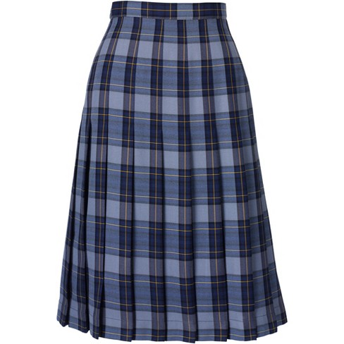 Lands' End School Uniform Women's Plaid Pleated Skirt Below The Knee - 2 -  Classic Navy Plaid : Target