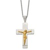Black Bow Jewelry Stainless Steel & Gold Tone Plated Large Crucifix Necklace, 20 Inch - 2 of 4