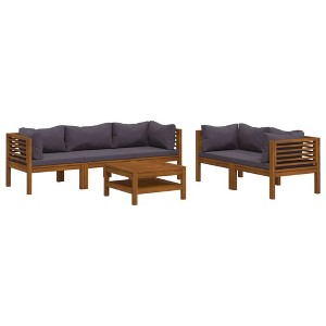 vidaXL Wooden Lounge Set Dark grey - 1 of 4
