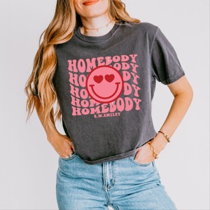 Simply Sage Market S.W.Smiley Homebody Stacked Smiley Face Boxy Crop Top - 1 of 4