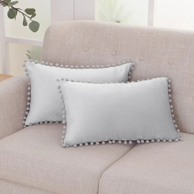 Deconovo Velvet Pom-Pom Throw Pillow Covers 2-Pack, Multiple Sizes