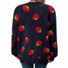 Women's Plus Size Strawberry Print Cardigan Knit Long Sleeve Loose Open Front Sweater Outerwear - 4 of 4