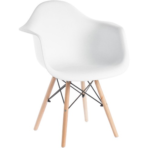 Fabulaxe Mid century Modern Style Plastic Daw Shell Dining Arm