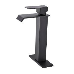 ALEXOUN  Waterfall Spout Bathroom Faucet,Single Handle Bathroom Vanity Sink Faucet - 1 of 4