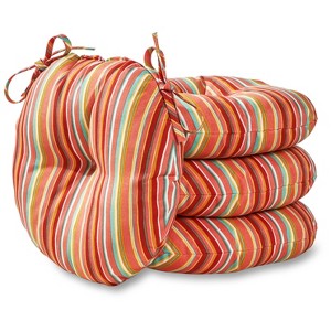 Kensington Garden 4pc 15"x15" Outdoor Bistro Chair Cushions - 1 of 4