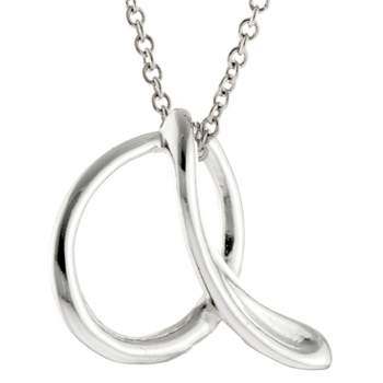 Women's Silver Plated Letter "A" Pendant - Silver (18")