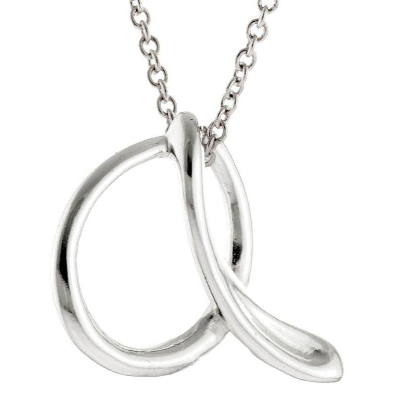 Women's Silver Plated Letter "A" Pendant - Silver (18"), 1 of 3
