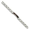Black Bow Jewelry 12mm Stainless Steel Enamel Black Koa Wood I.D. Link Bracelet, 8.5 In - 2 of 4