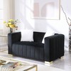 Channel-Tufted Velvet Loveseat with Chesterfield Design - 2 of 4
