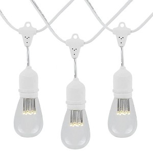 Novelty Lights 100 Feet Heavy Duty Light Strings and Sets with 50 Suspended E26 Sockets, White Wire PVC Stringer, 24" Spacing, Non-Connectable - 1 of 4