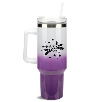 Elanze Designs Faith Hope Love Stars 40 oz. Stainless Steel, Large Water Bottle Coffee Mug, Spill & Leak Resistant, Thermal Travel Tumbler with