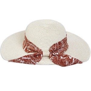 Magid Printed Ribbon Straw Floppy Hat - 1 of 1