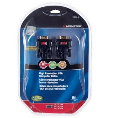 Monster 140050-00 VGA Video Cable, 6', Black