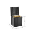 Naysaye Deck Boxes, 2-Piece 45 Gal Outdoor Storage Deck Box, Small Patio Storage Bin for Garden Tools, Brown, 30.75"*17.13"*21.85" - 3 of 4